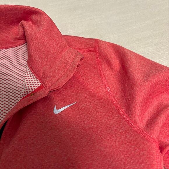 Nike pink red athletic activewear zip up jacket sweatshirt running dri fit small - Picture 4 of 7